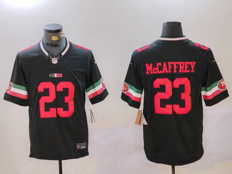 Men's Black San Francisco 49ers #23 Christian McCaffrey F.U.S.E. Mexico Vapor Limited Stitched Football Jersey